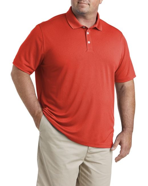 Essentials Red Big & Tall Solid Golf Polo Shirt for men