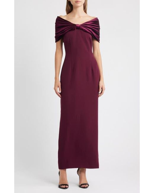 Sonya Moda Purple Belluno Off The Shoulder Column Gown