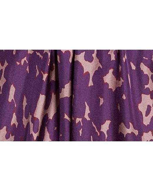 Altuzarra Purple Penny Print Silk High-Low Maxi Dress