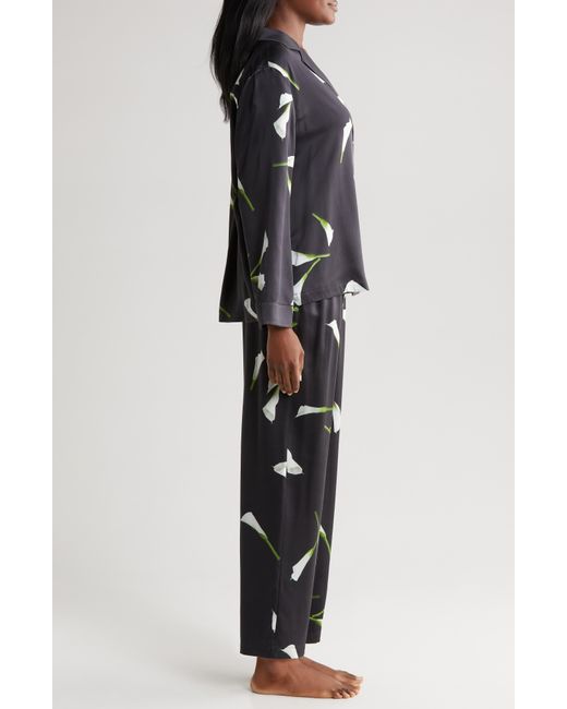 Lunya Black Long Sleeve Washable Silk Pajamas