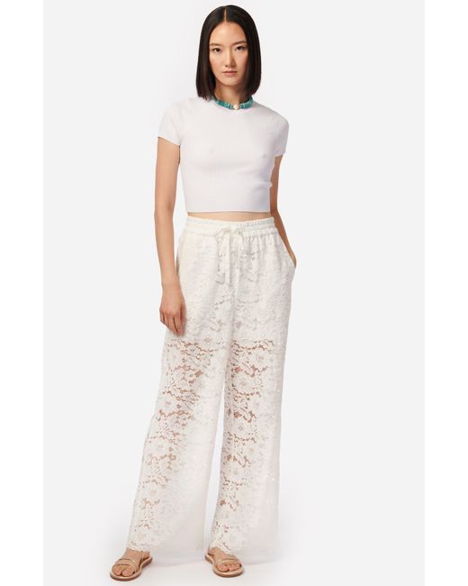 Cami NYC Dara Lace Wide Leg Pants in White | Lyst