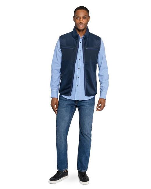 Con.struct Blue Solid Fleece Vest for men