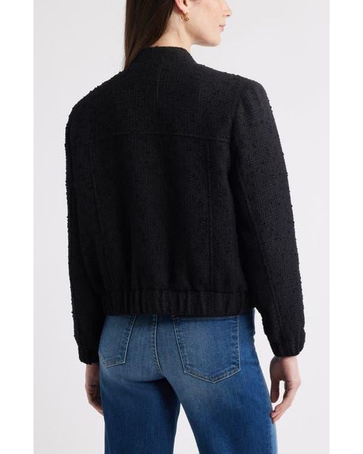 Caslon Blue Bouclé Bomber Jacket
