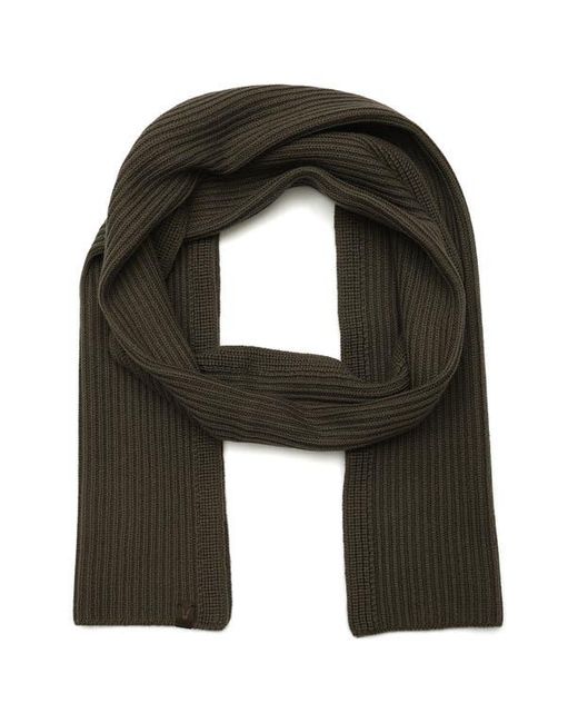 AllSaints Black Merino Wool Rib Scarf for men