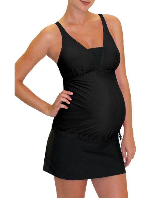 Mermaid Maternity Synthetic Foldover Maternity Swim Skirt With Attached ...