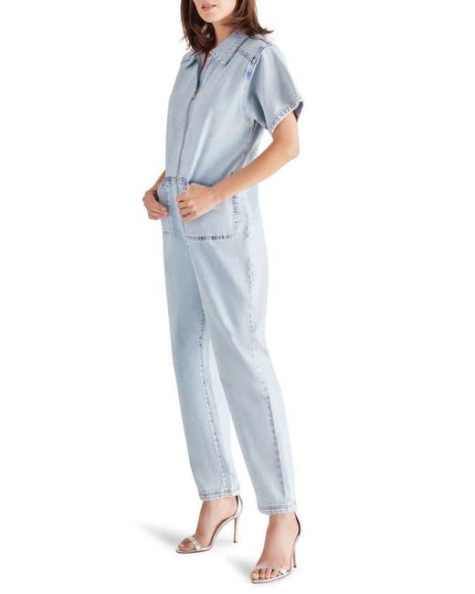 Steve Madden Blue Eira Denim Jumpsuit