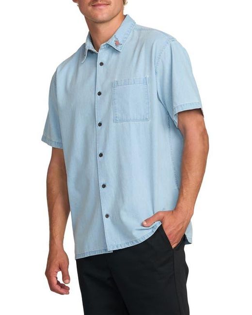 Billabong Blue Occy Short Sleeve Button-Up Shirt for men