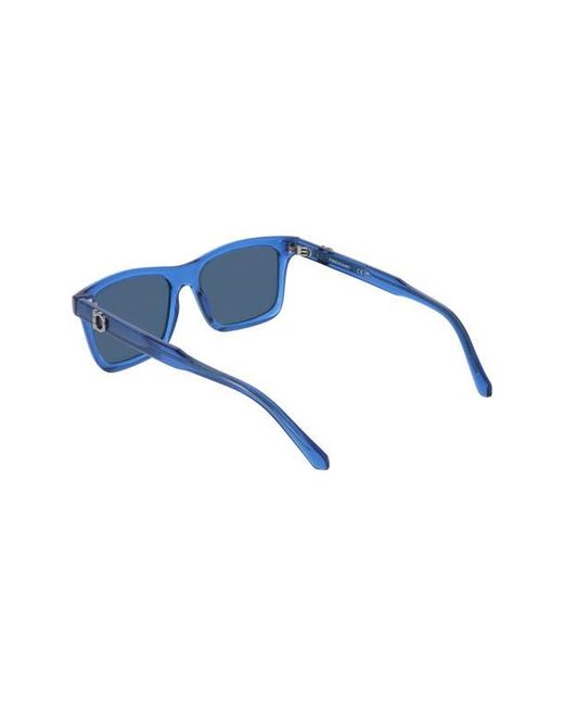 Ferragamo Blue 55Mm Rectangular Sunglasses for men
