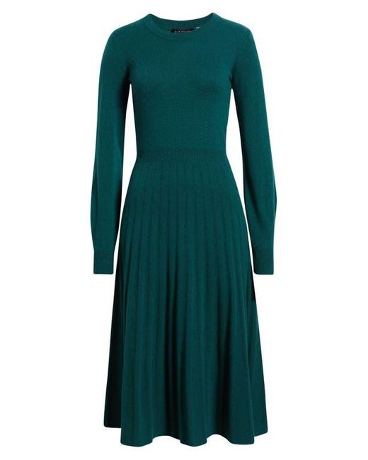 Tahari The Aviva Long Sleeve Cashmere Sweater Dress in Green | Lyst