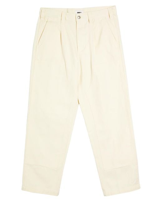 Obey Natural Turner Relaxed Fit Cotton Pants for men