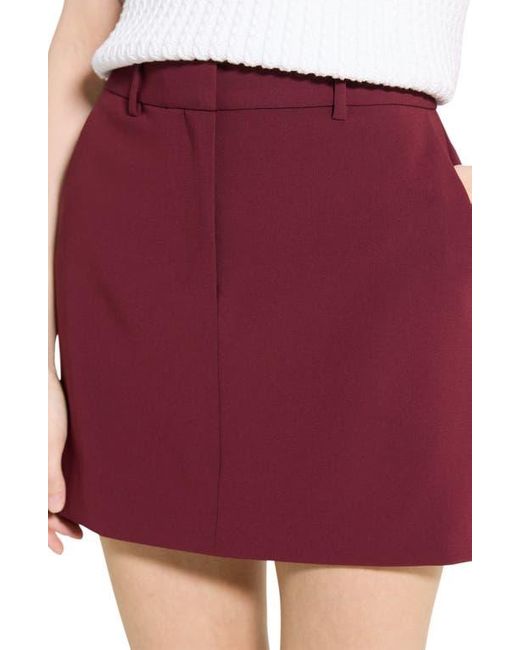 Theory Red Crepe Miniskirt