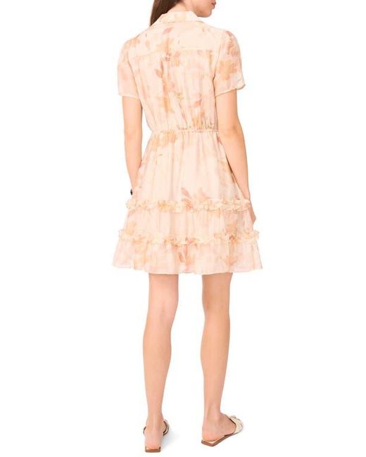 Halogen® Multicolor Ruffle Drawstring Waist Shirtdress