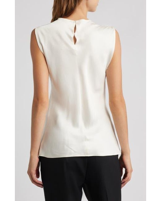Mango White Mart Drape Neck Top