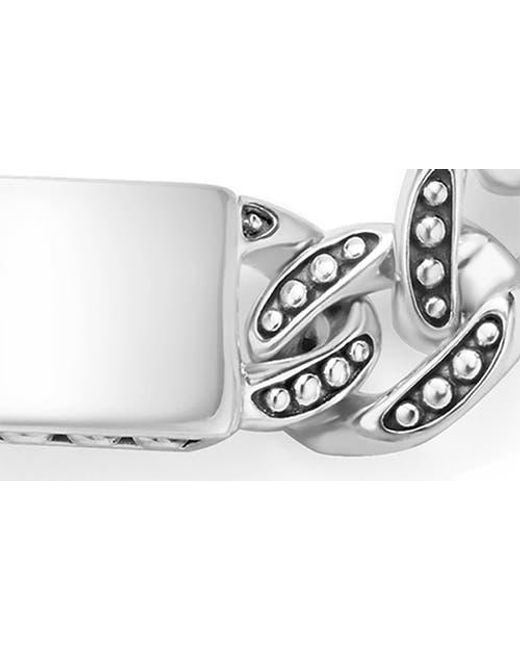 Lagos White Anthem Id Curb Chain Bracelet for men