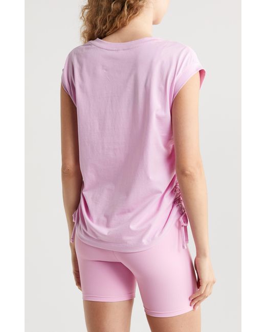 Zella Pink Cinchy Cinched Side Pima Cotton T-shirt