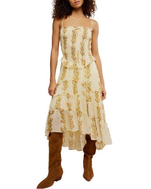 Free People Metallic Alejandra Smocked Bodice Tiered Sundress