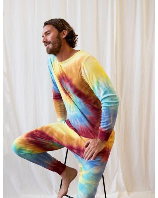 Leveret Blue Cotton Tie Dye Matching Family Pajamas for men