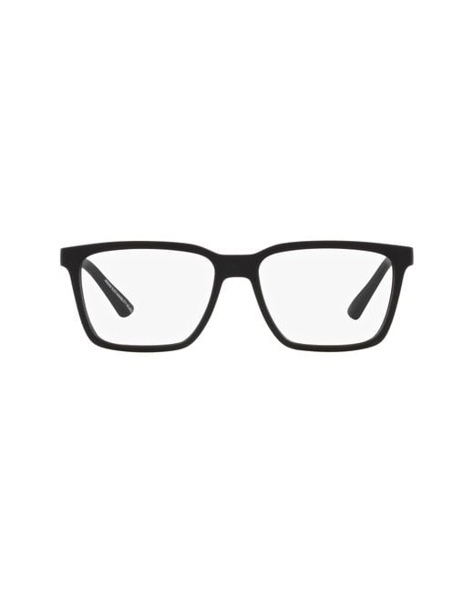ARMANI EXCHANGE Black 55Mm Rectangular Optical Glasses for men