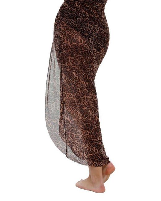 Popilush Brown Bias Twist Mesh Sarong Coverup