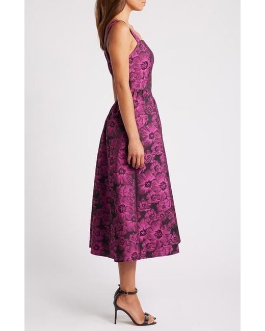 Chelsea28 Sleeveless Brocade Midi Dress in Red Lyst
