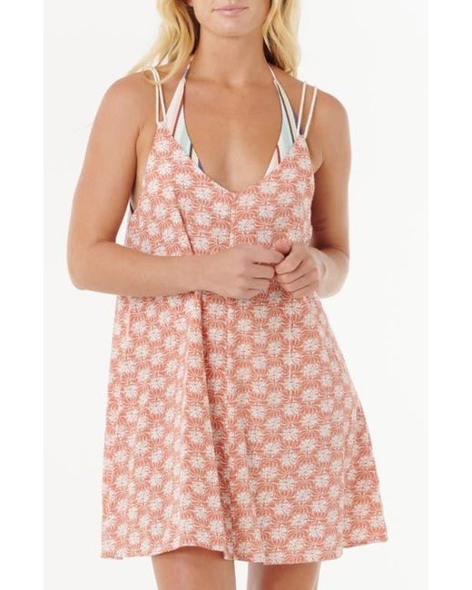 Rip Curl Pink Williams Cotton Blend Cover-Up Sundress