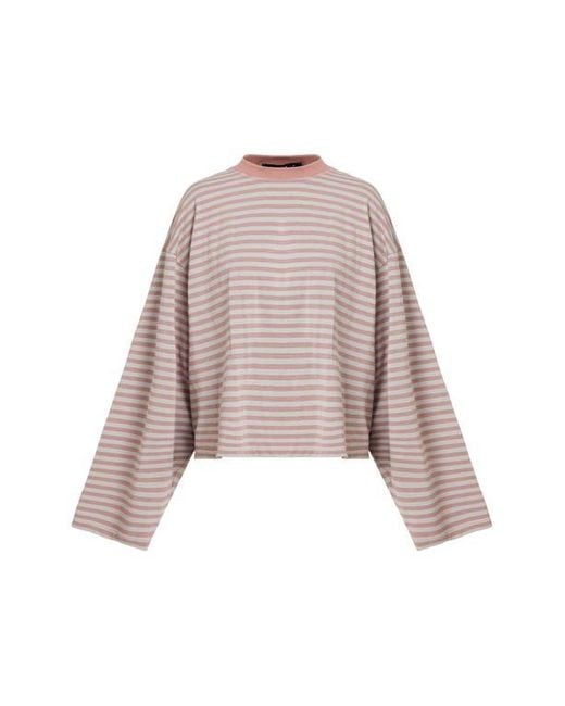 Lioness Gray Bloom Stripe Top