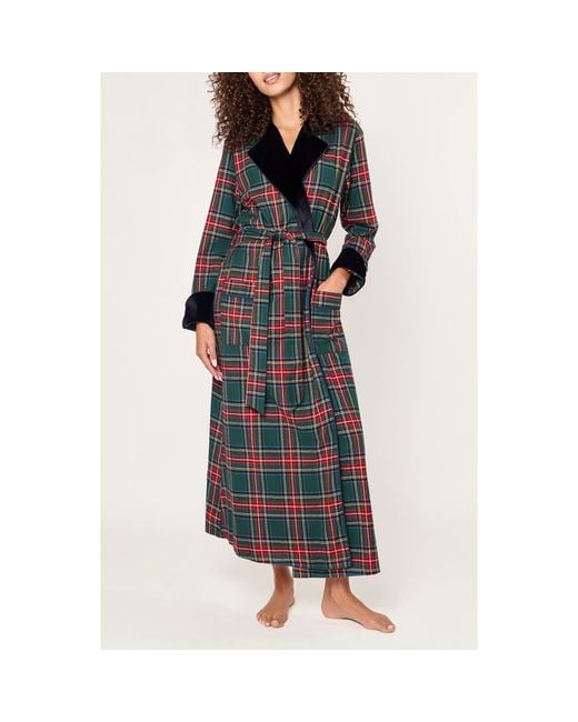Petite Plume Blue Kensington Tartan Cotton Twill Robe