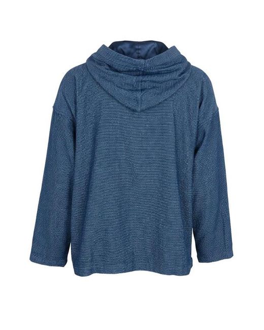Modenaire Blue Toggle Closure Hooded Jacket for men