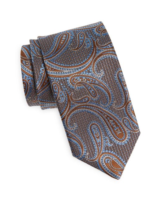 David Donahue Gray Paisley Silk Tie for men