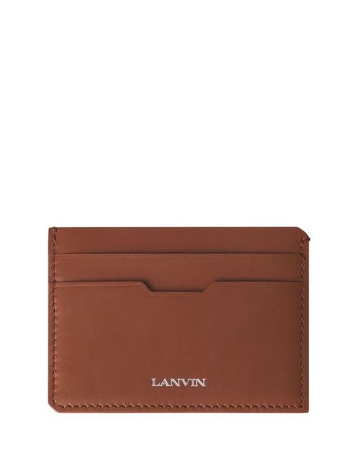 Lanvin Brown Compagnon Leather Cardholder for men
