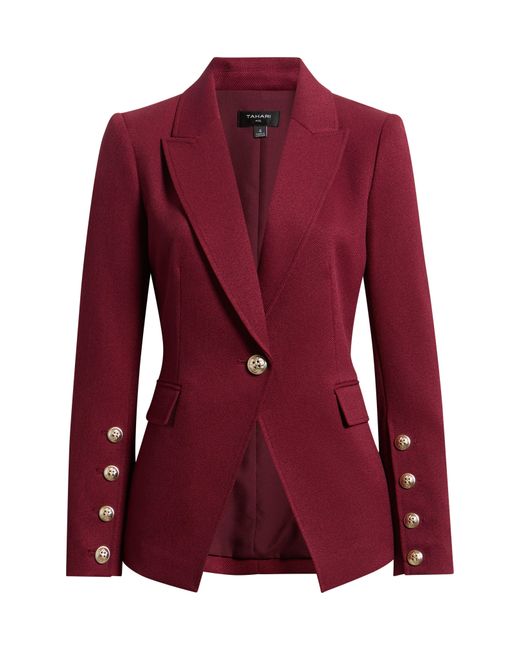 Tahari One-Button Structured Blazer
