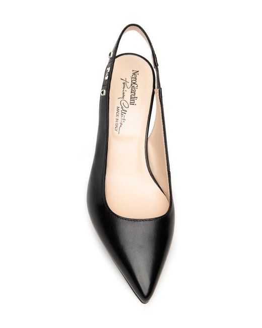 Nero Giardini Black Pointed Toe Slingback Pump