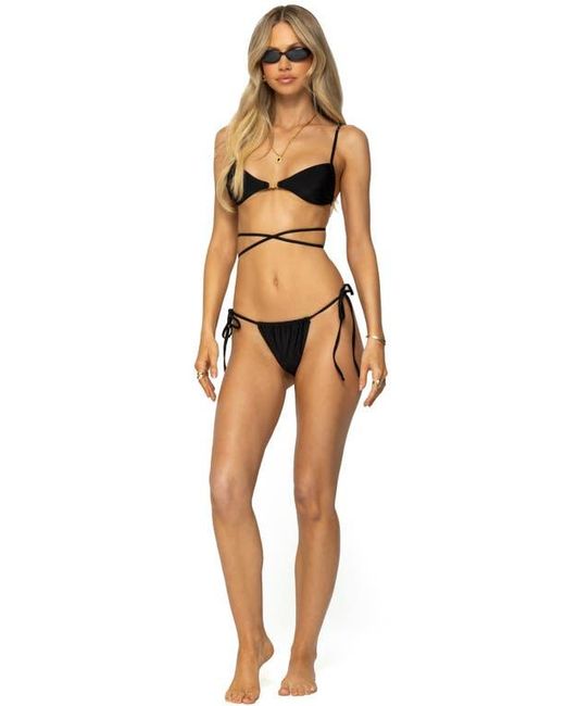 Edikted Black Buffie Wrap Bikini Top