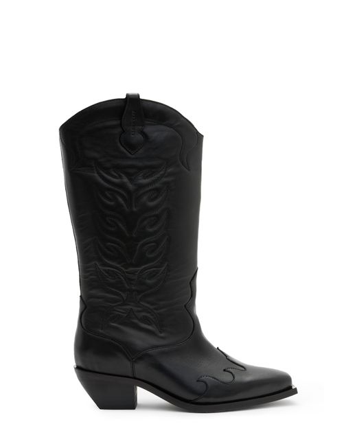 AllSaints Black Dolly Western Boot