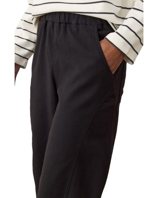 Marine Layer Black Jessie Pull-On Barrel Leg Twill Pants
