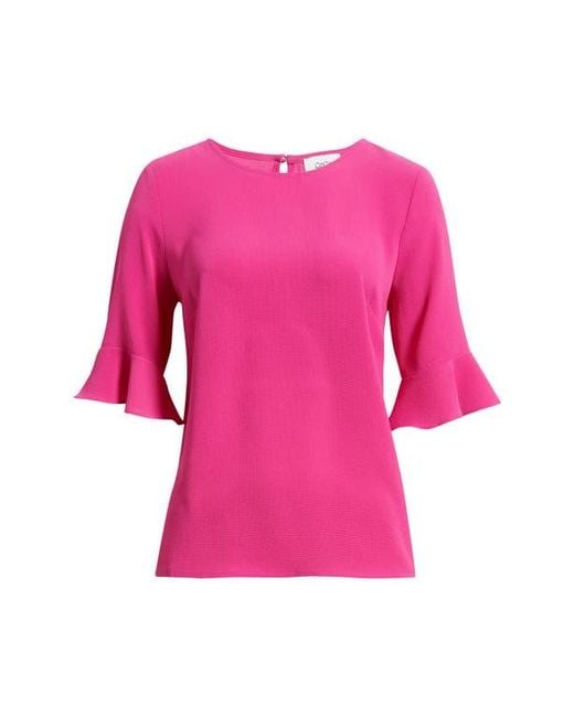Cece Pink Ruffle Cuff Blouse