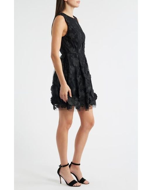 Sam Edelman Women's Black Floral Embroidered Minidress