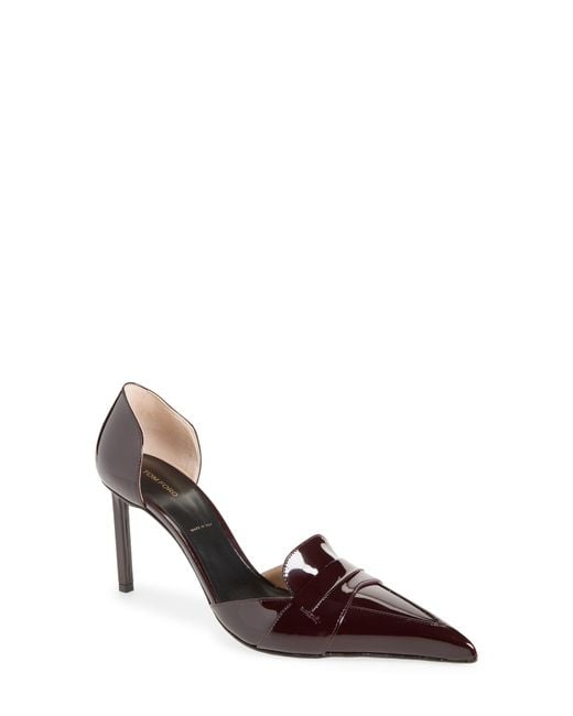 Tom Ford Brown D'Orsay Loafer Pointed Toe Pump