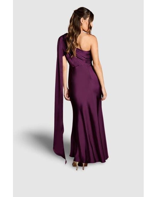 Coast Women's Purple Satin Fishtail Maxi Dress Coast Women's Purple Satin Fishtail Maxi Dress