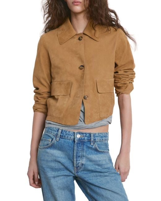 Mango Blue Suede Jacket