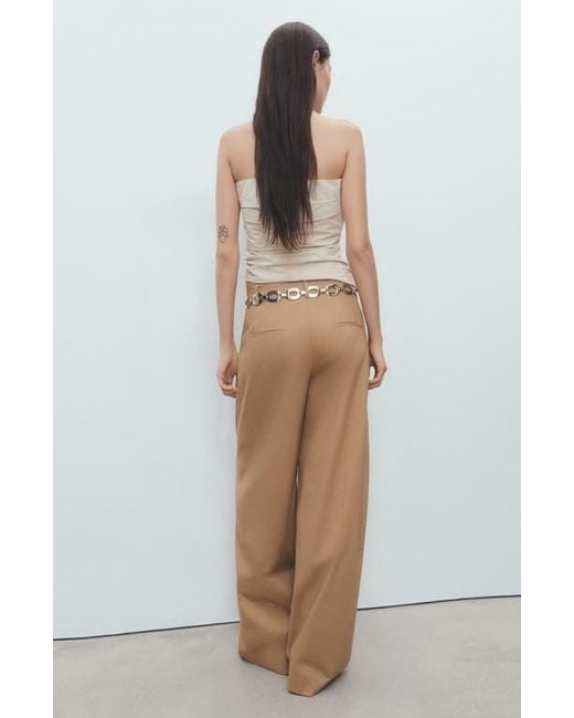 Mango Natural Stretch Cotton Wide Leg Pants
