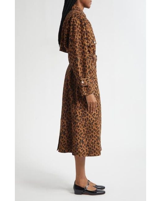 3.1 Phillip Lim Brown Print Trench Coat