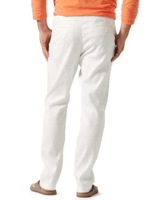 Tommy Bahama White Beach Coast Stretch Linen & Cotton Pants for men