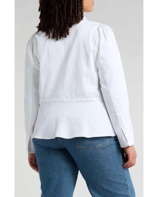 Wit & Wisdom White Denim Peplum Jacket