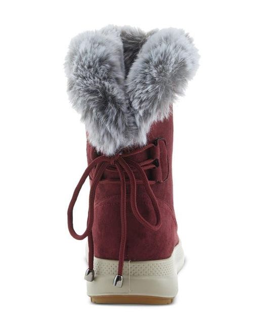 Flexus by Spring Step Red Snowbird Waterproof Faux Fur Boot
