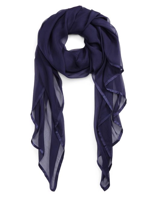Nordstrom Floral Large Square Silk Blue Multicolored scarf New $99