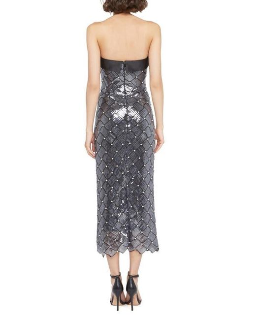 Robe Bustier Theory Lensley - Laine Et Soie, Brodée De Paillettes - Taille 2, Noir - Neuf Avec étiquettes