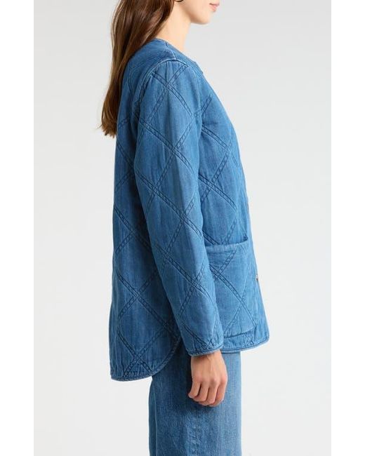 Caslon Blue Chambray Quilted Jacket