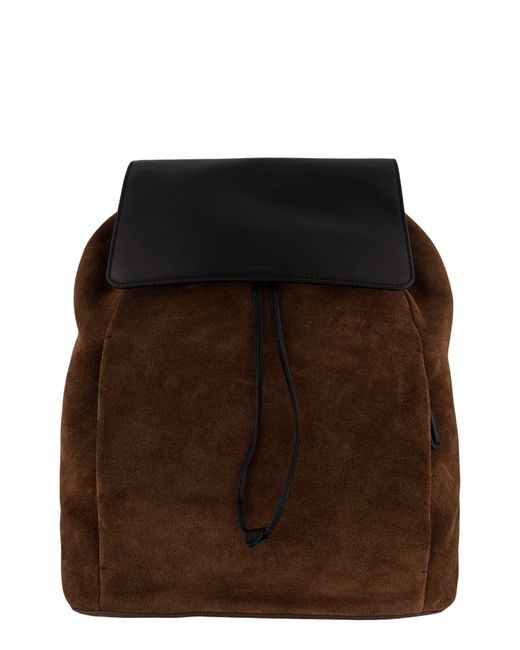Vince Brown Drayton Suede Flap Backpack