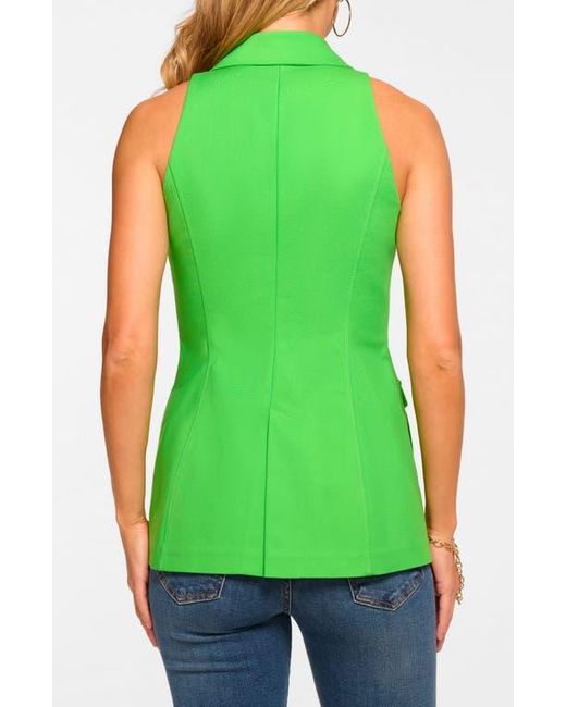 Ramy Brook Green Lisa Tailored Cotton Blend Vest